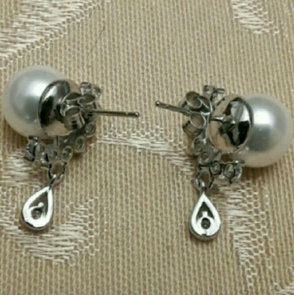 NEW S925 Pearl Earrings with Sparkles - Picture 4 of 6